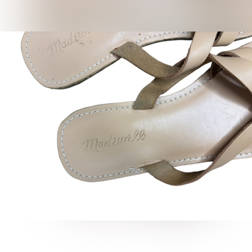 MADEWELL SIZE 8.5 BOARDWALK THONG SANDAL SAND Leather preloved - Picture 6 of 8